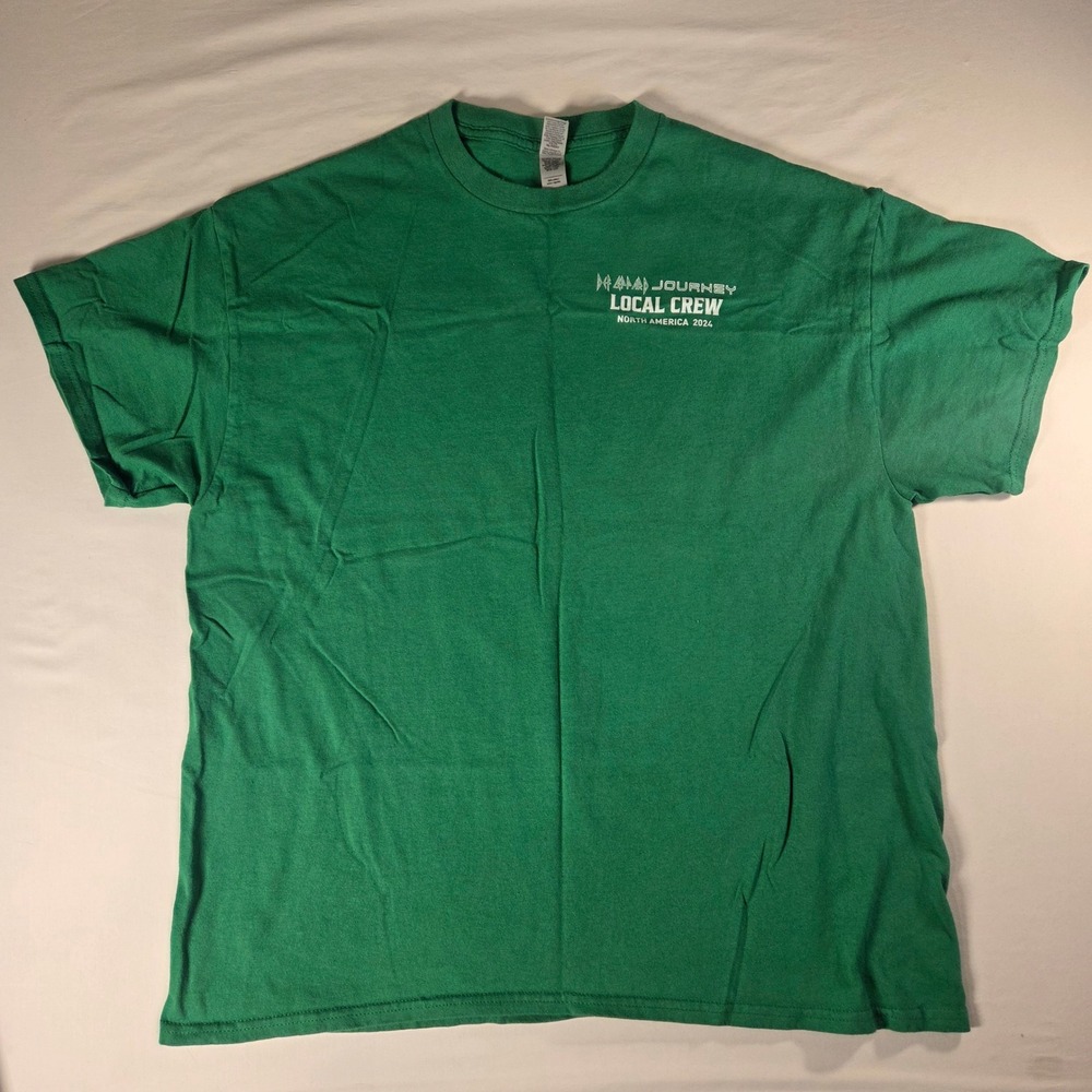Def Leppard Journey 2024 North America Tour Local Crew Shirt Green Size XL